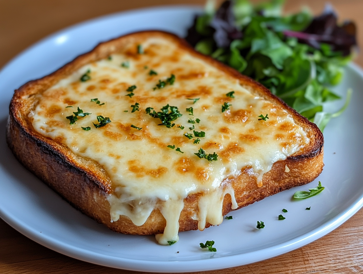 Croque-monsieur doré maison, repas famille du soir