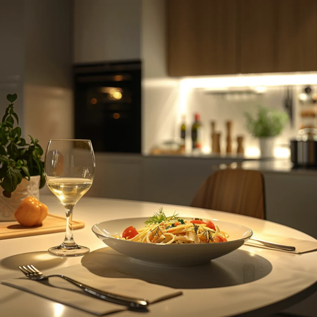 table repas rapide du soir prêt à manger contexte domestique